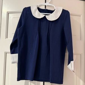 Beautiful navy/white Serendipity long sleeve top. Size 7–8.